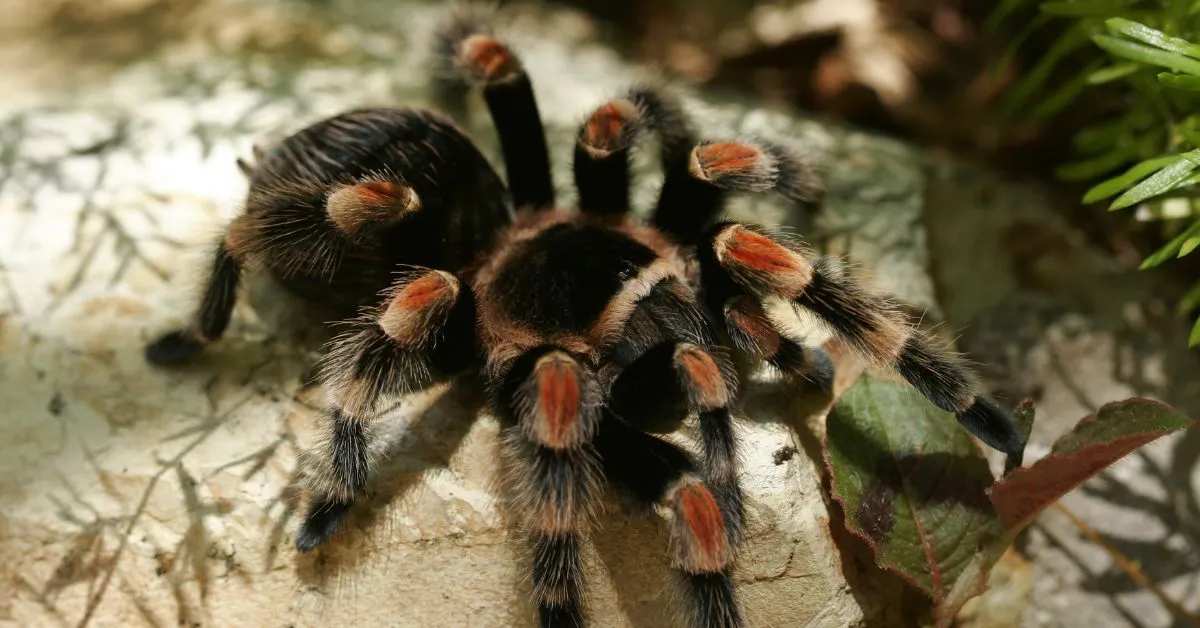 21476 red hair tarantula molting